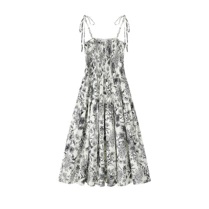 Retro Floral A-Line Summer Pocket Slip Dress