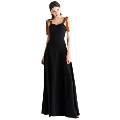 Shoulder Tie Grace Black Gown