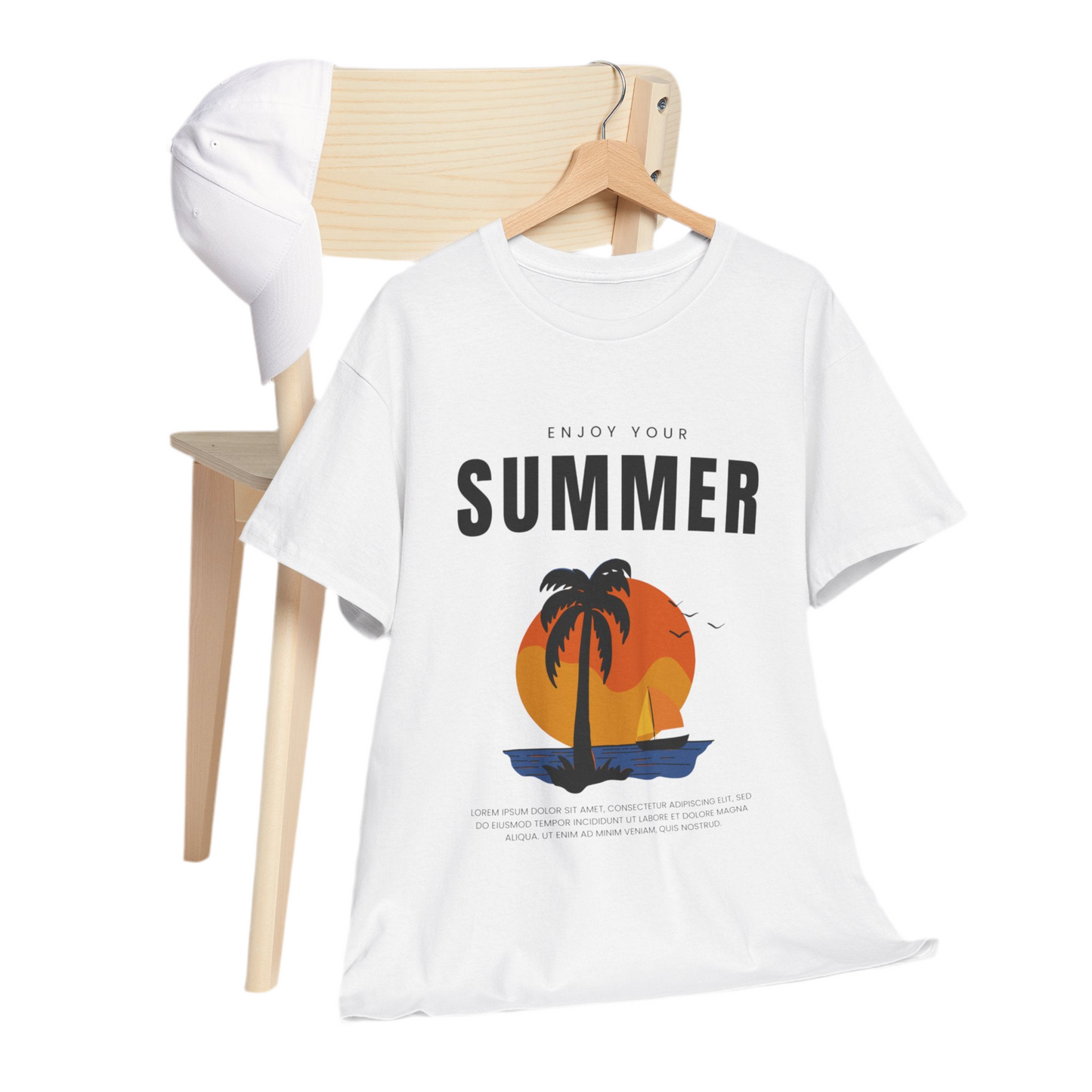 Classic Heavy Cotton Summer Graphic T-Shirt