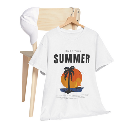 Classic Heavy Cotton Summer Graphic T-Shirt