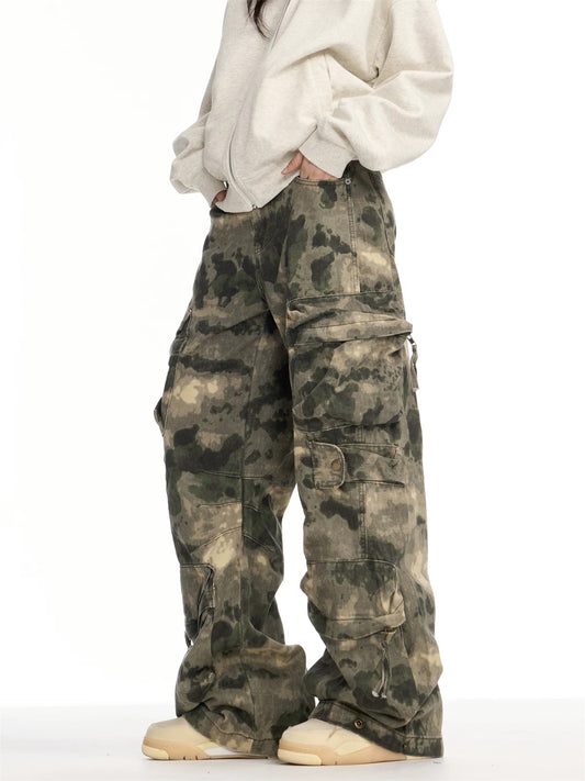 Retro Camo Loose Cargo Pants