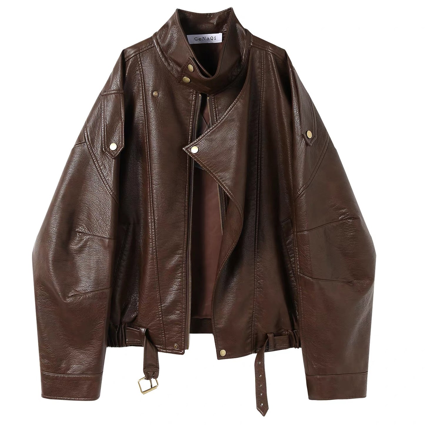 Urban Sculpt Asymmetry Leather Jacket