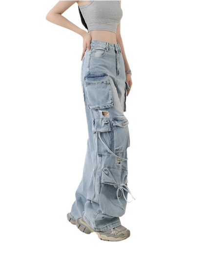 Street Style Multi-Pocket Cargo