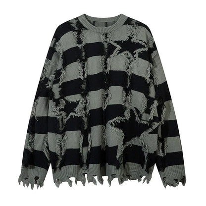 Grundge Stripe Knit Streetwear Sweater