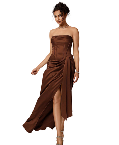Satin Corset Party Maxi Dress