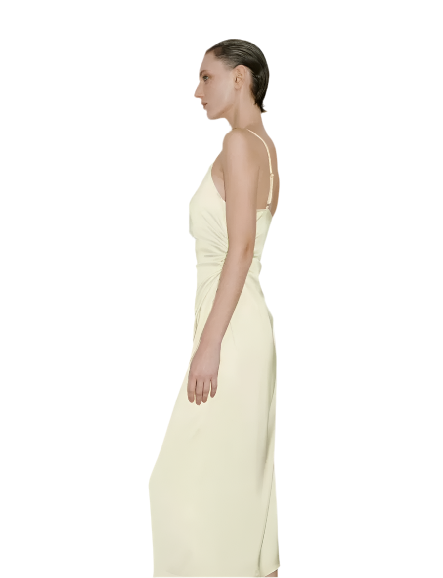 Chain Detail Pleated Slip Dress