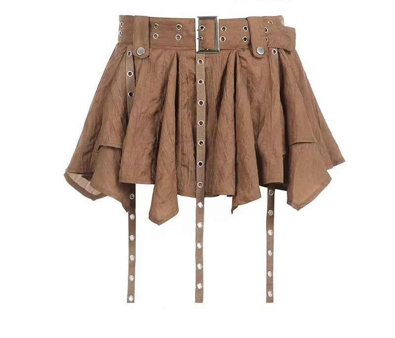 Denim Top & Ruffle Skirt Set