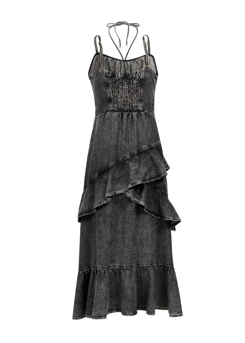 Stylish Summer Denim Maxi Dress
