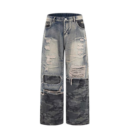 Rugged American Street Ripped Jeans