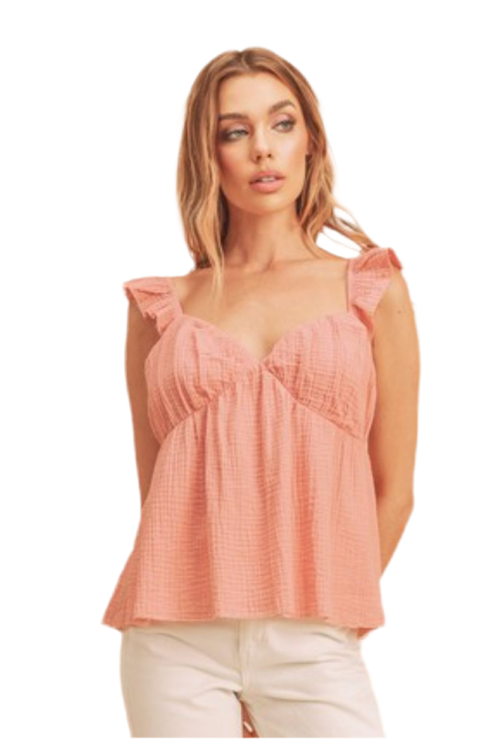 Sweetheart Neck Ruffled Strap Top