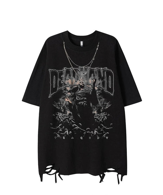 Retro Hip-Hop T-Shirt with Necklace