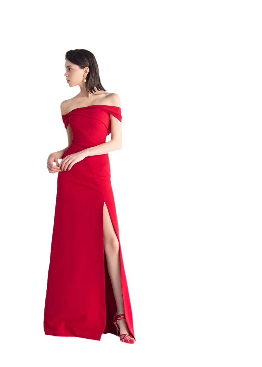 Sexy Off-Shoulder Slit Maxi Dress