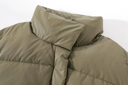 Warm Quilted Puffer Jacket with Collar