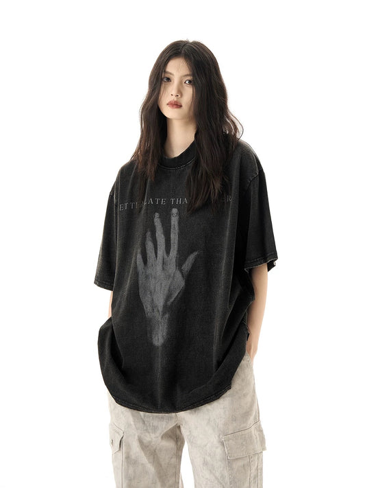 Graphic Washed Oversized Casual T-Shirt