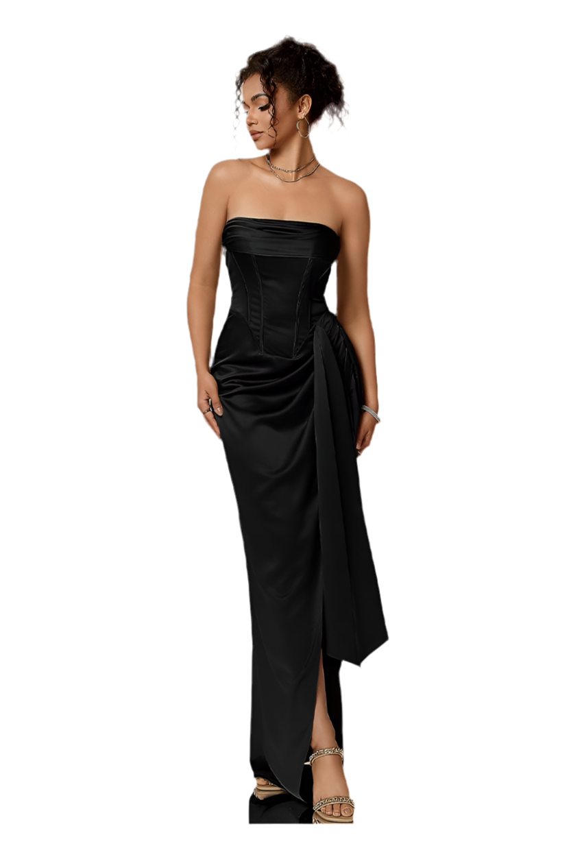Satin Corset Party Maxi Dress