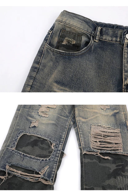 Rugged American Street Ripped Jeans