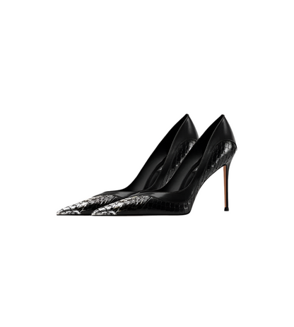 Luxe Snakeskin Stiletto Pointed Pumps