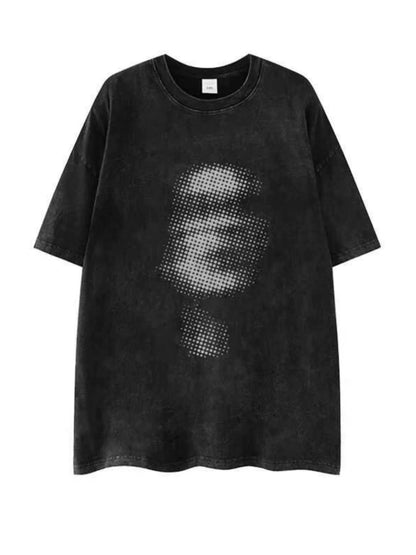 Oversized Distressed Abstract Graphic Streetwear Tee