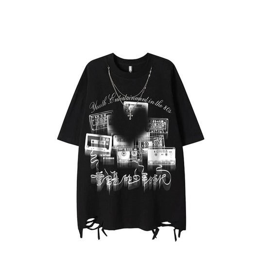 Oversized Distressed Streetwear T-Shirt