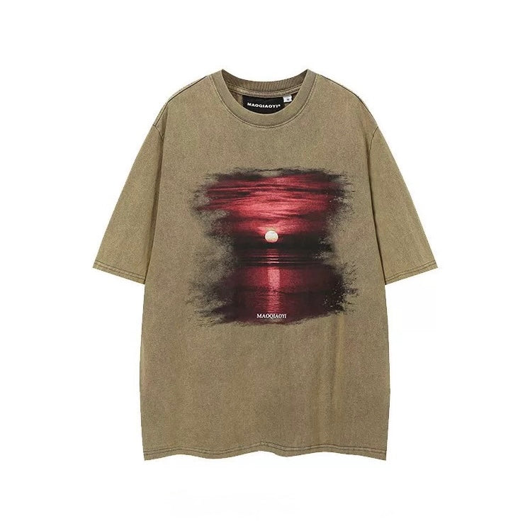 Retro Sunset Glow Graphic T-shirt