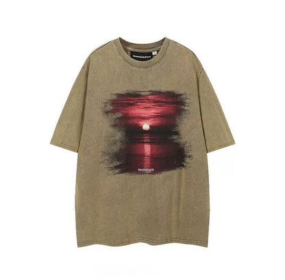 Retro Sunset Glow Graphic T-shirt