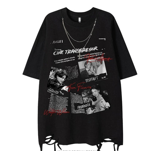Ripped Streetwear Crew Neck T-Shirt