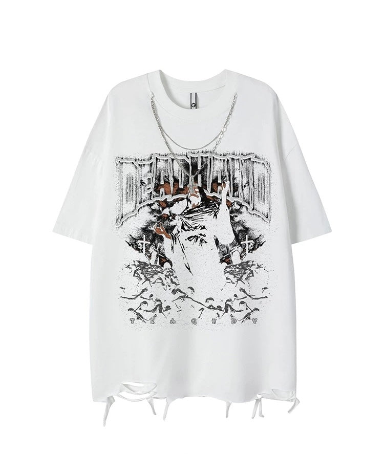 Retro Hip-Hop T-Shirt with Necklace