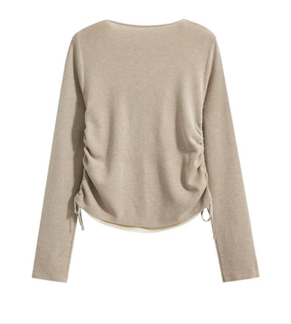 Women Layered Knit Buttoned Top
