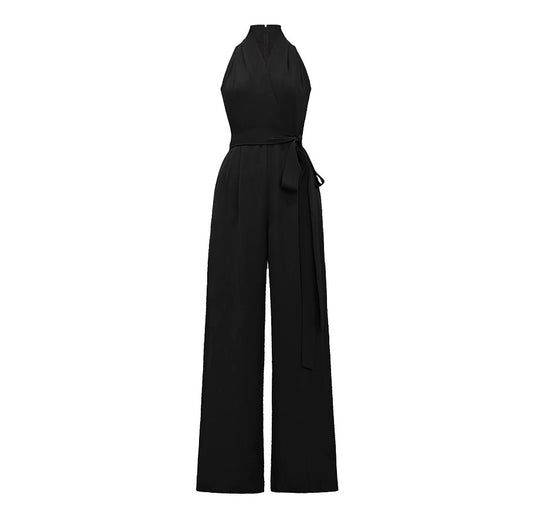 Elegant High-Waist Wide-Leg Pants – Sleek Silhouette with Tie-Waist Detail