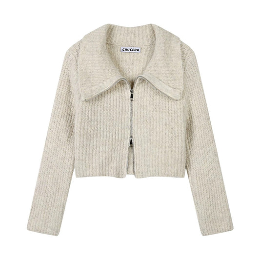 Cozy Double Zipper Knitted Cardigan