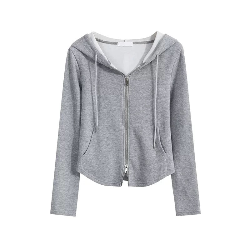 Slim Fit Hooded Zip-Up Jacket Women