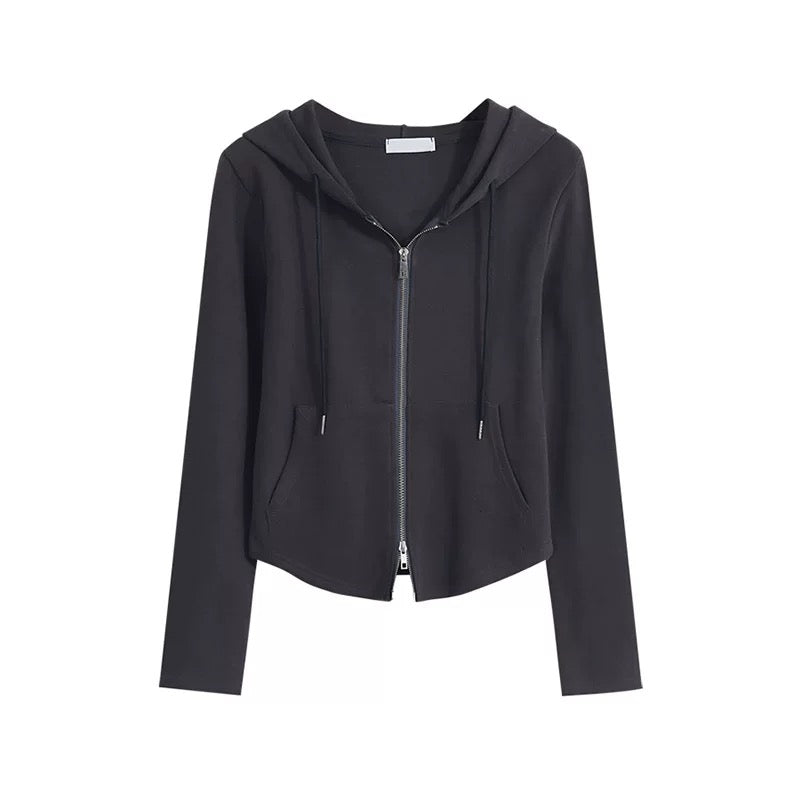 Slim Fit Hooded Zip-Up Jacket Women