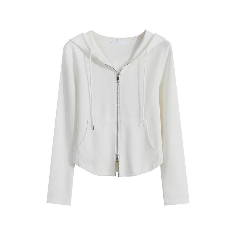 Slim Fit Hooded Zip-Up Jacket Women