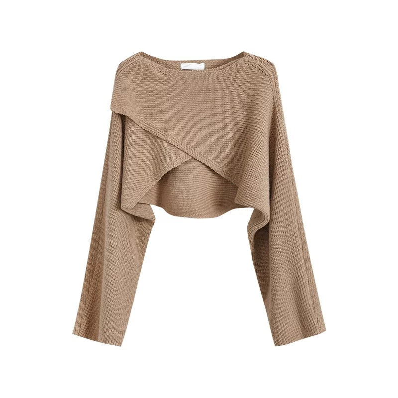 Women Chic Irregular Hem Knit Sweater