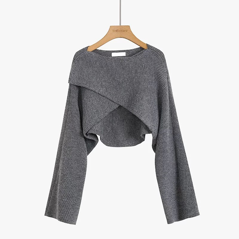 Women Chic Irregular Hem Knit Sweater