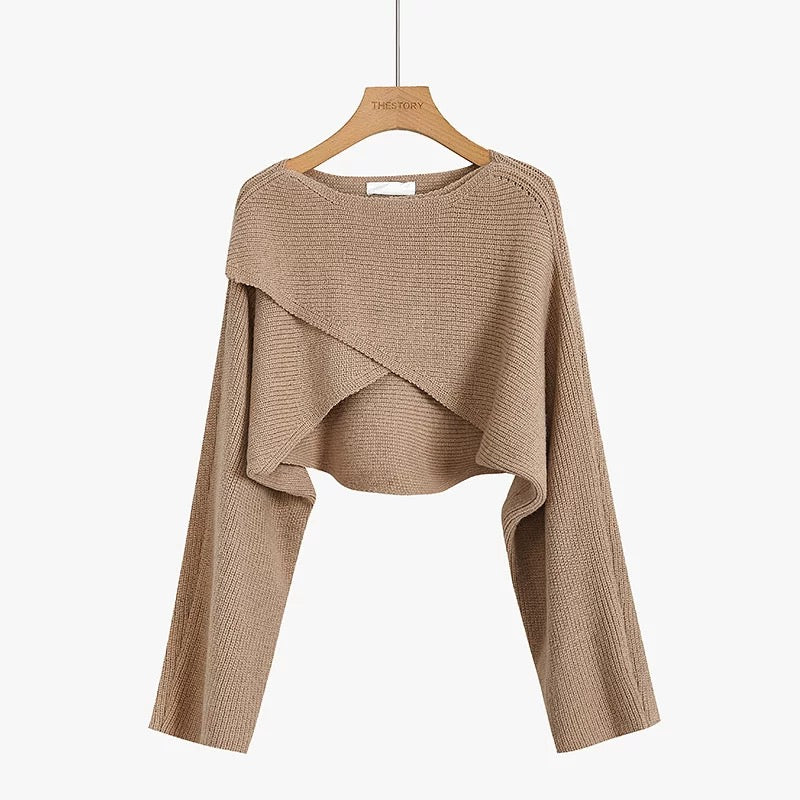 Women Chic Irregular Hem Knit Sweater