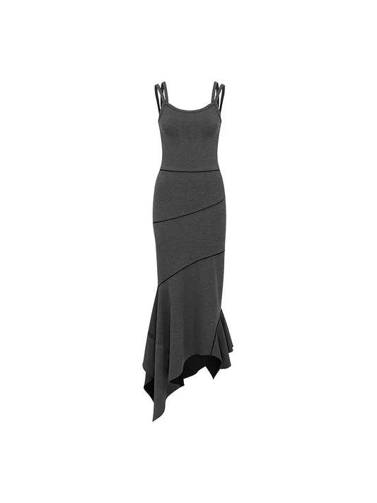 High-Waisted Slip Midi Dress