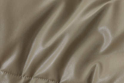Shiny Puffer Jacket with Ribbed Cuffs