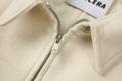 Stylish Cropped Wool Blend Jacket