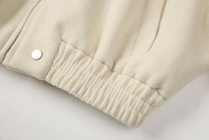 Stylish Cropped Wool Blend Jacket