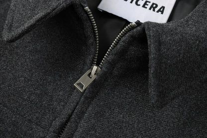 Stylish Cropped Wool Blend Jacket