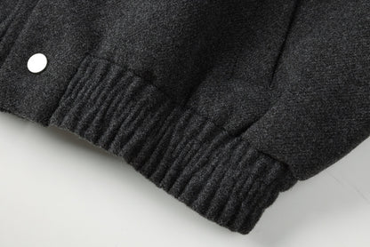 Stylish Cropped Wool Blend Jacket