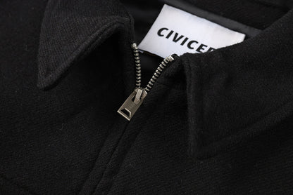 Stylish Cropped Wool Blend Jacket