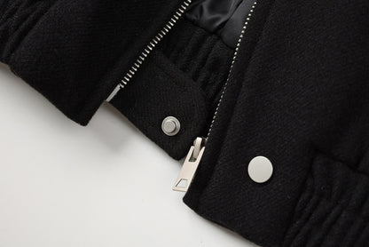 Stylish Cropped Wool Blend Jacket