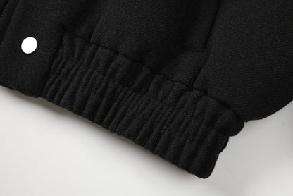 Stylish Cropped Wool Blend Jacket