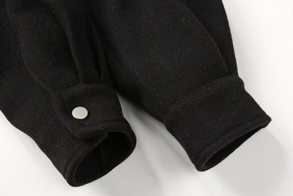 Stylish Cropped Wool Blend Jacket