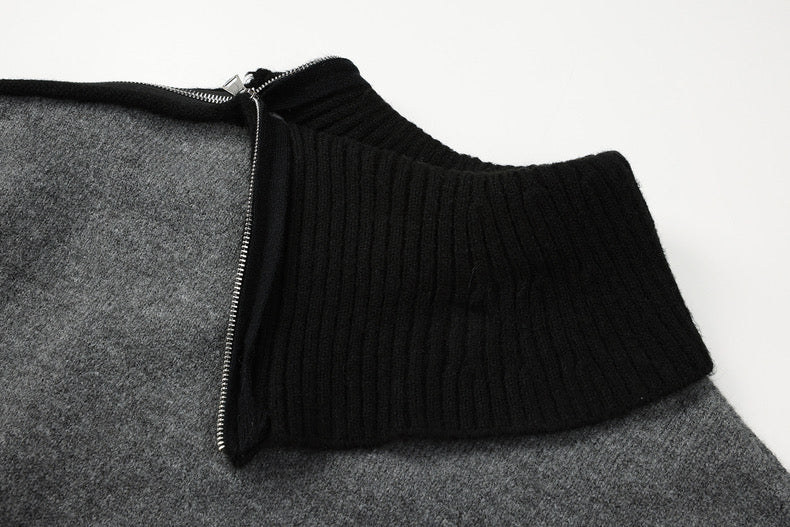 Loose Turtleneck Zipper Hoodie