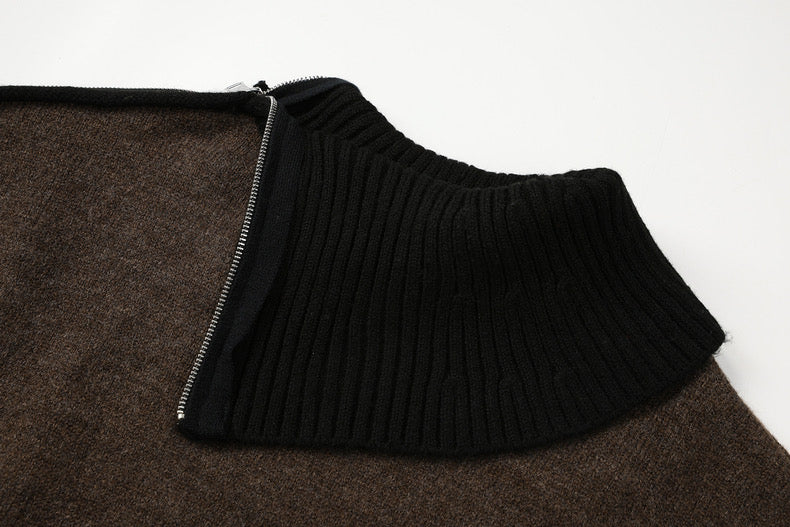 Loose Turtleneck Zipper Hoodie