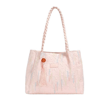 Chic Embroidered Shoulder Tote