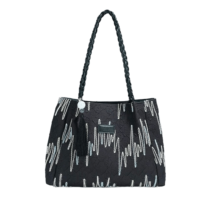 Chic Embroidered Shoulder Tote